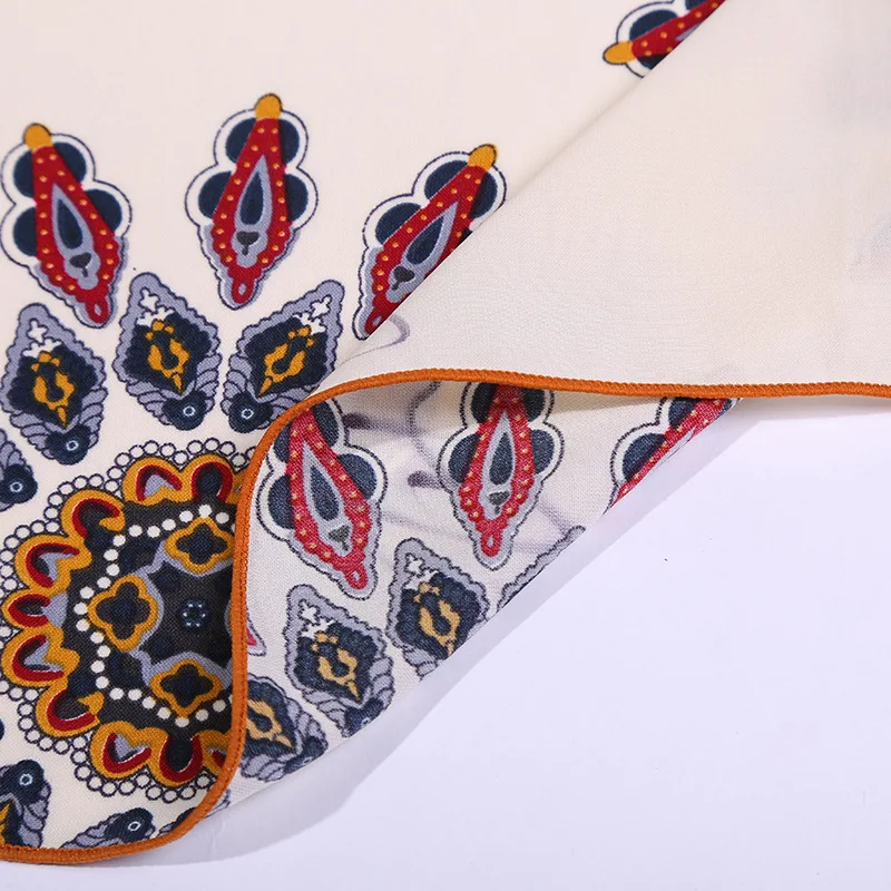 Орехи кешью печати шифон с шелковой текстурой и небольшой шарф 2019 новые