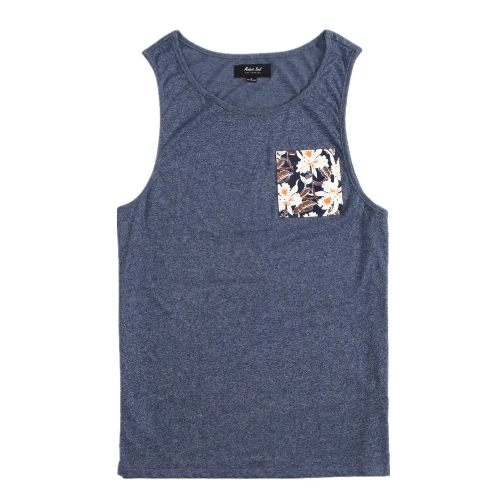 

Men's Floral Pocket Tank Top Singlet