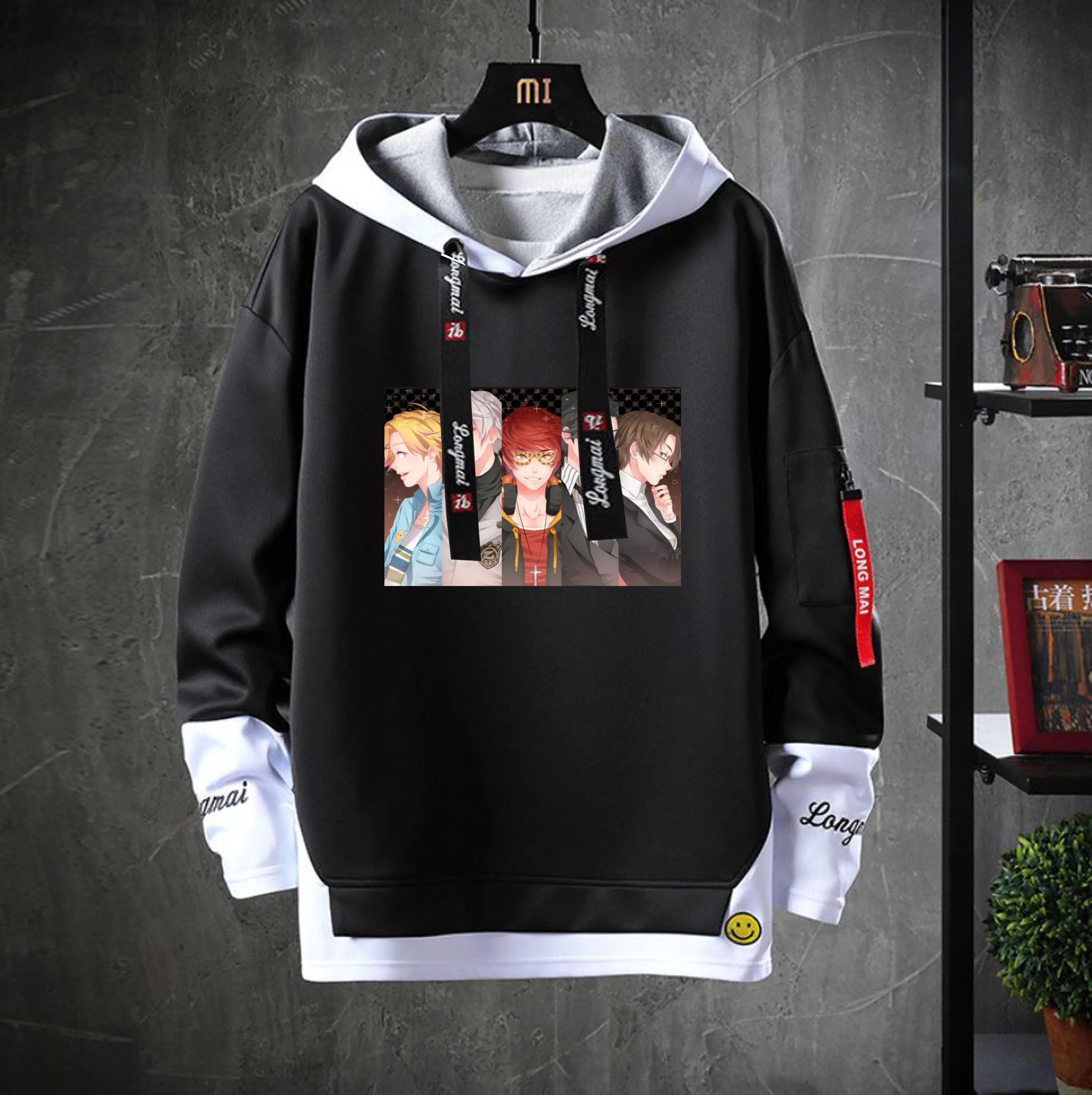 

anime Mystic Messenger Hooded Teenagers cartoon Costume Unisex Casual Fake Two-Piece Hoodies Sweatshirt jacket