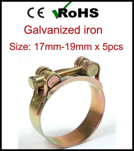 Металлические зажимы для шлангов с высоким крутящим моментом 17 мм-19 мм x 5 шт.