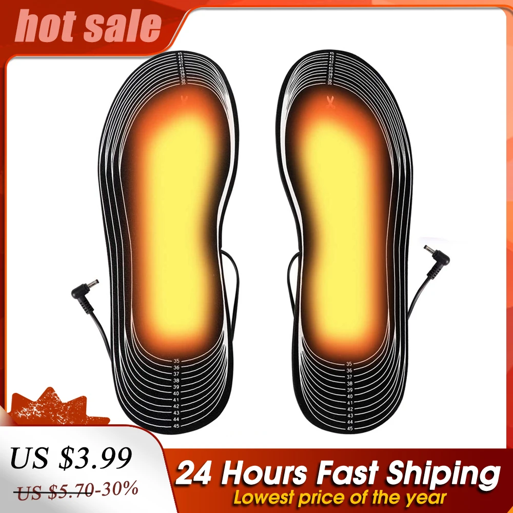 

USB Heated Shoe Insoles Electric Foot Warming Pad Feet Warmer Sock Pad Mat Winter Outdoor Sports Heating Insoles Winter Warm