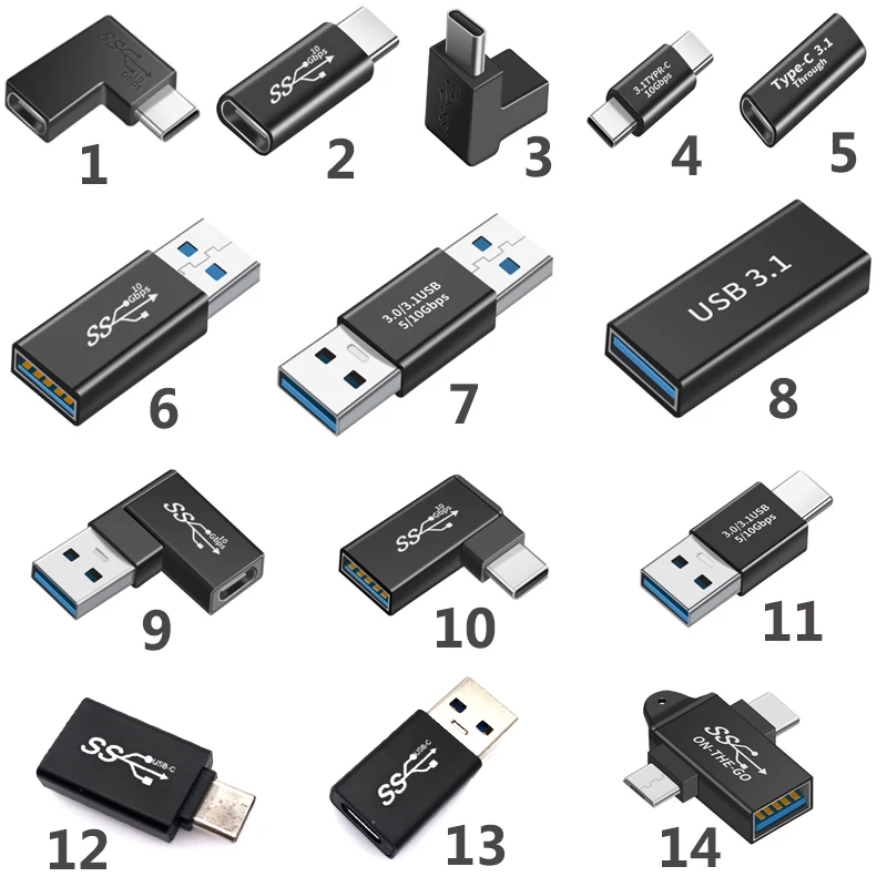 

USB3.1 Micro usb Type-c 2 in 1 otg Plug jack Power Connector Charging Adapter Type-C Extension Cable for Laptop Tablet Phone