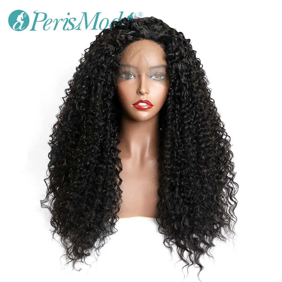 Парик черный длинный кудрявый на сетке с детскими волосами для женщин перистмода