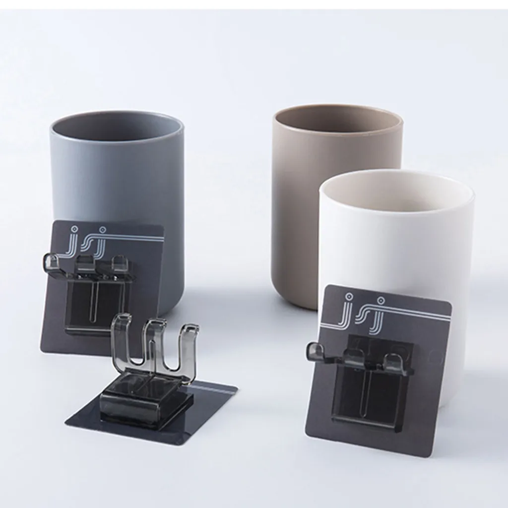 

Toothbrush rack Non-perforated wall-mounted toothbrush holder Mouthwash cup creative tooth brushes Storage Rack porta spazzolino