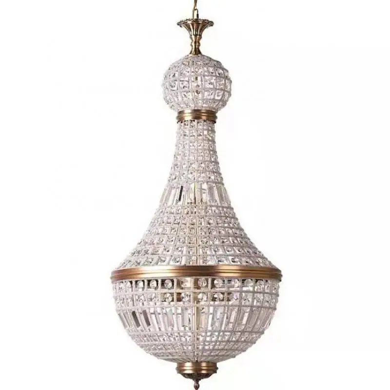 

A Retro Vintage Crystal Drops Light E14 LED Chandeliers LARGE European EMPIRE STYLE lustres chandelier Lighting for Living room