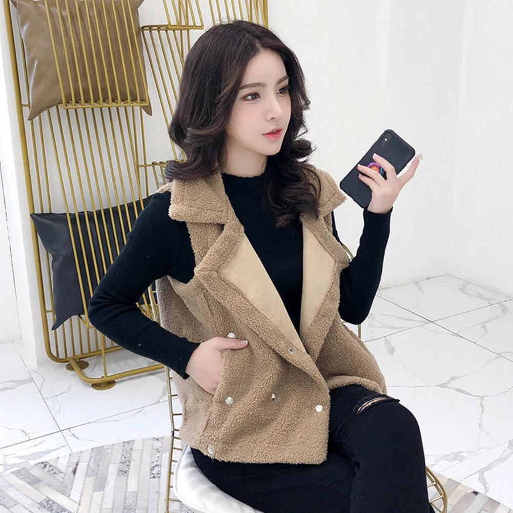 

Women's Vest Coat 2020 Autumn and Winter New Korean Cashmere Vest Lamb Hair Loose Short Waistcoat Jacket Outer Wear Trendy top
