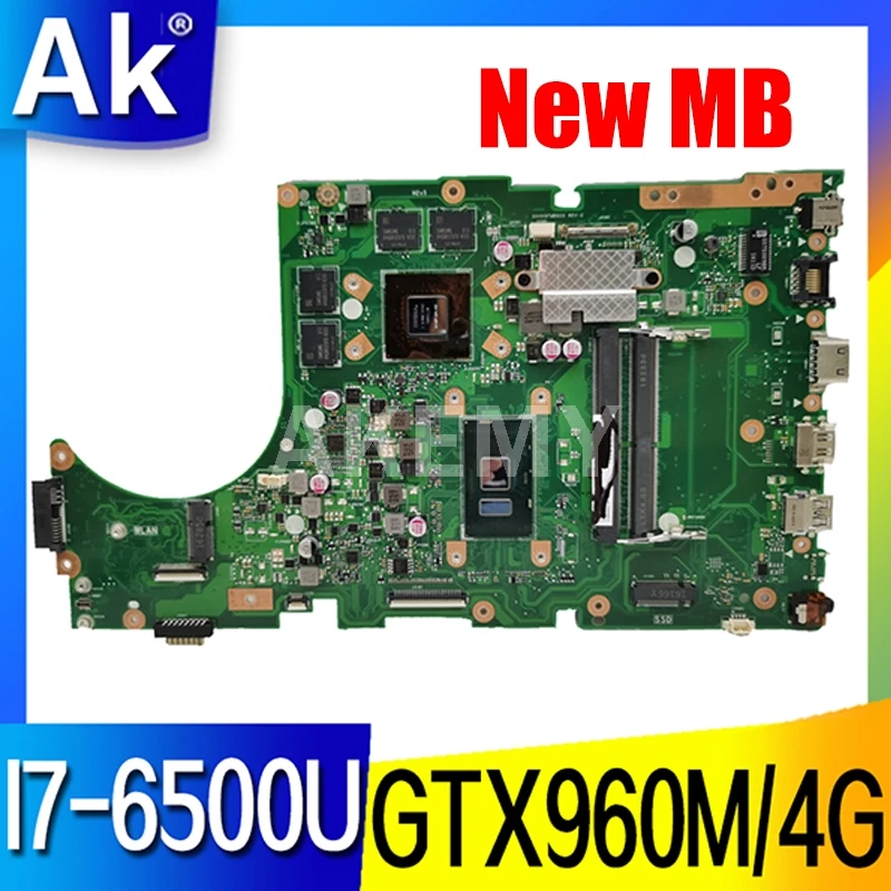 

For Asus X756UW X756UQK X756UQ X756UR X756UWK X756UV X756UXM X756U laptop motherboard mainboard I7-6500U GTX960M/4GB DDR4