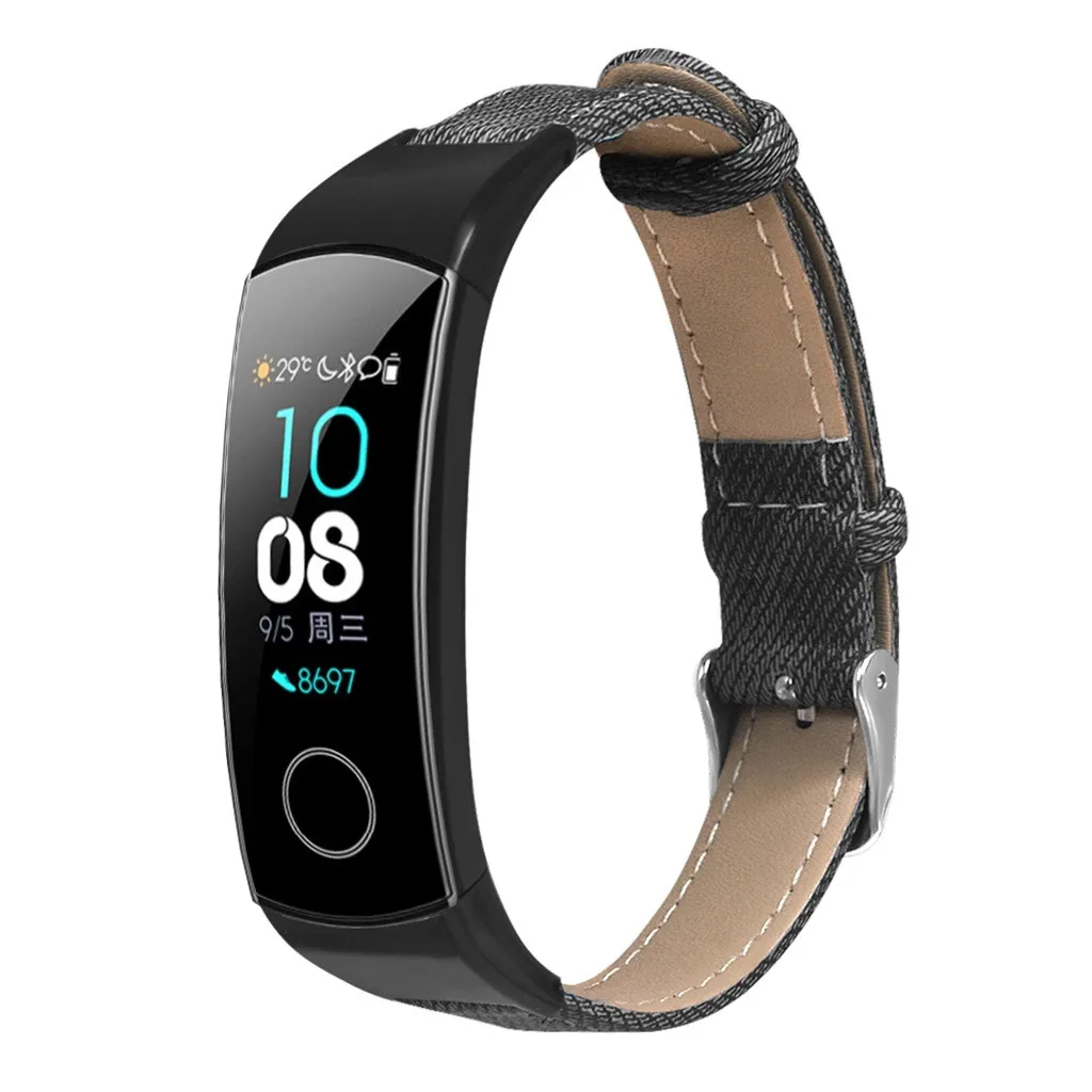 Ouhaobin ремешок на запястье для huawei Honor Band 5/4, джинсовый браслет, металлический чехол, ремешок на запястье, аксессуары для часов