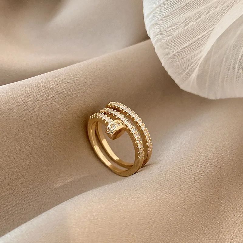 

Ladies Luxury Golden Ring Party Joint Ring Fashion Elegant Jewelry Gift