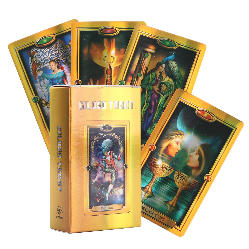 

The Gilded Tarot Deck Card PDF Guidebook Tarot Divination Oracles Guidance Fate Holographic Board Games English Version