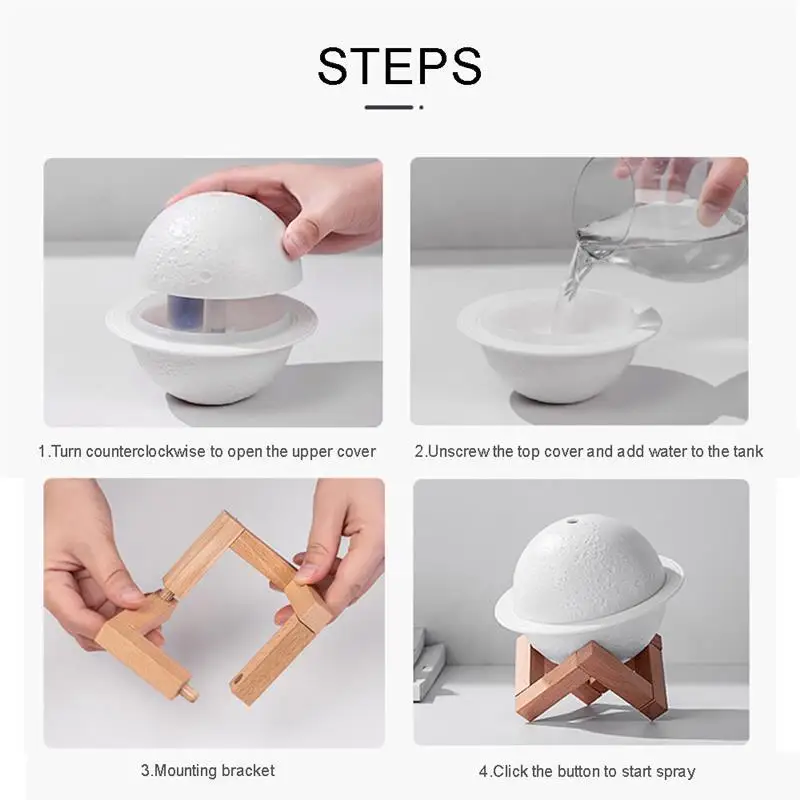 

USB Aroma Diffuser Ultrasonic Essential Oil Air Humidifier Full Moon Lamp Night Light Night Cool Mist Purifier For Home Office