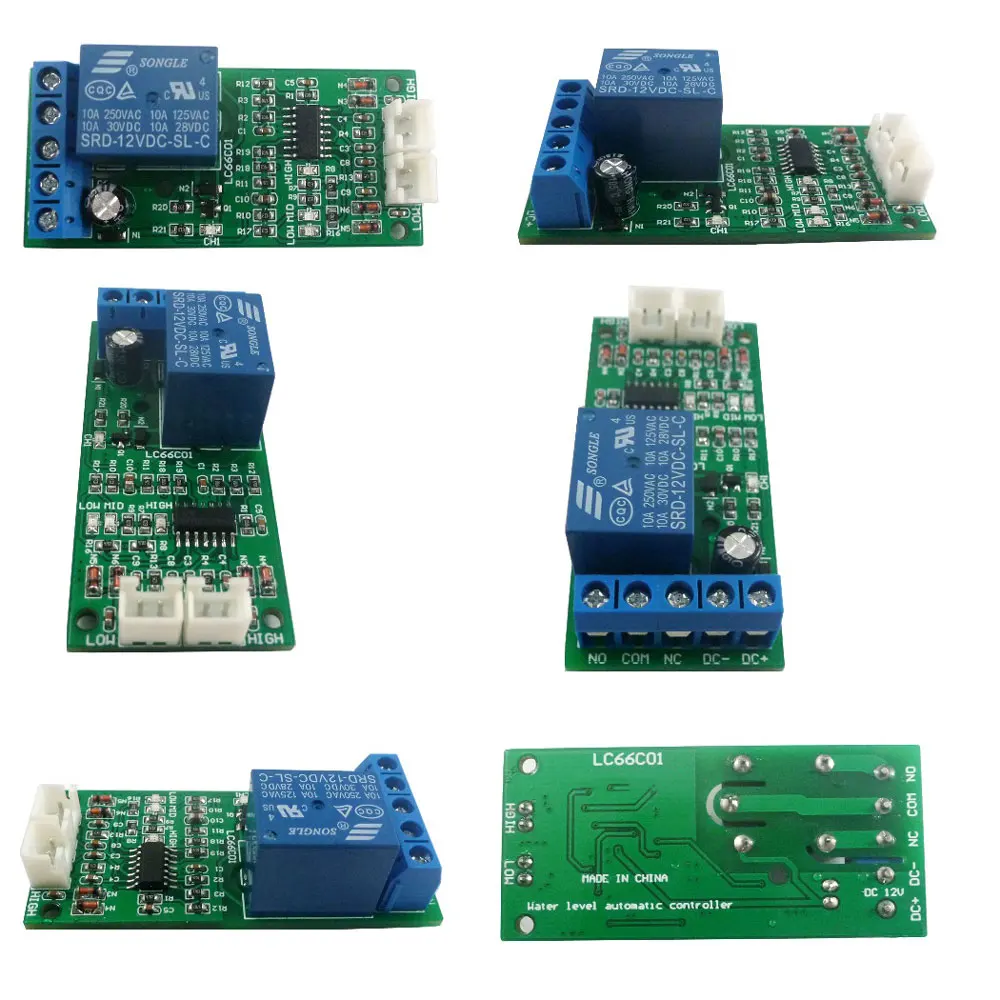 

High Mid Low level indicator DC 12V Water Liquid Level Controller Sensor Switch Relay Module for Motor Fish tank Waterhouse