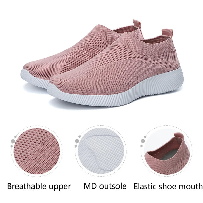 JIEMIAO Women's Walking Shoes Fashion Casual Sport Shoes Breathable Walking Sneakers Anti-slip Zapatillas Mujer Size 35-42
