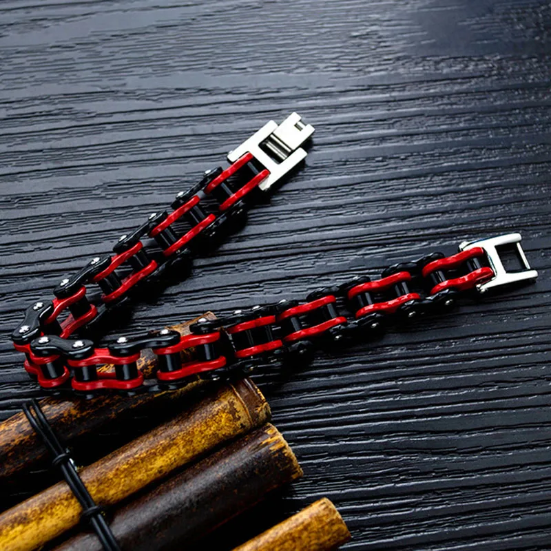 Панк рок украшения 316L из нержавеющей стали Байкер мужской браслет цепочка