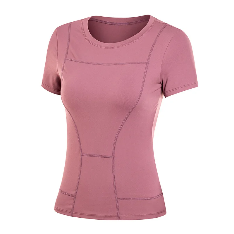 

Yoga clothes quick-drying t-shirt women's jacket vest short-sleeved tight sexy running short with chest pad
