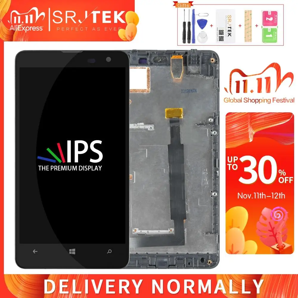 Srjtek 4 7 ''для Nokia Lumia 625 ЖК сенсорный экран с рамкой для дисплей дигитайзер в сборе