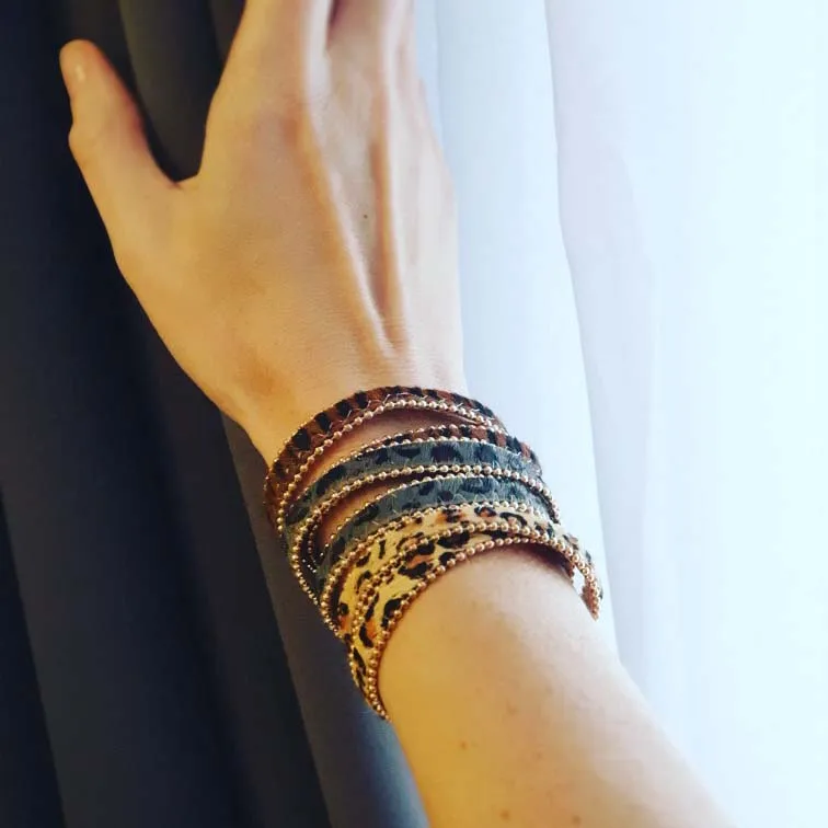 Новый товар модные кожаные браслеты с леопардовым принтом для женщин винтажные в