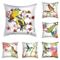 super soft plush water color lovely birds flower tit sparrow pillowcase home sofa decoration tufted cushion cover pillow case