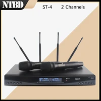 ntbd stage performance karaoke speak high quality st 4 professional dual wireless microphone system a two wireless microphone