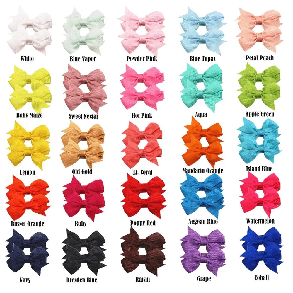50 Pieces 25 Colors in Pairs Baby Girls Fully Lined Hair Pins Tiny 2