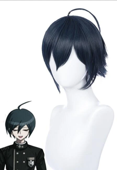 

Dark Blue Short Wig 25cm Anime Twisted Wonderland Deuce Spade Cosplay Costume Heat Resistant Synthetic Hair Men Women Wigs