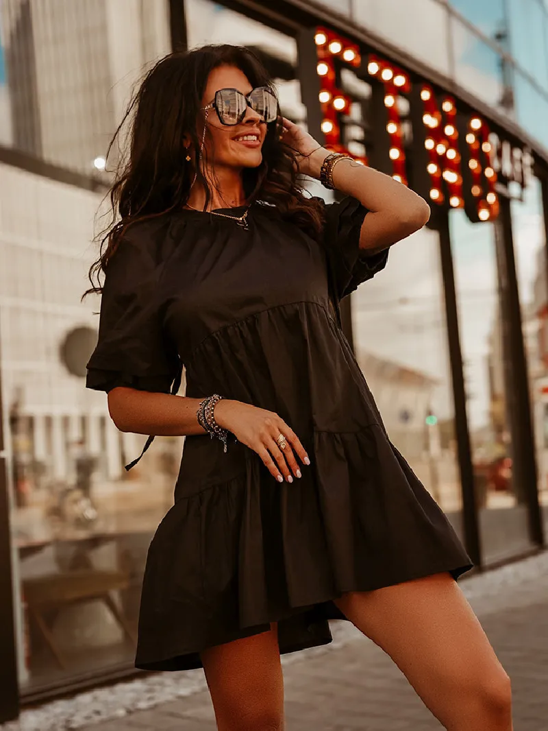 

Summer Dress 2021 Women Elegant Leisure Mini Short Dress Slim Casual White Sweet Ruffle Dress Robe Femme Vestido De Mujer Y2k