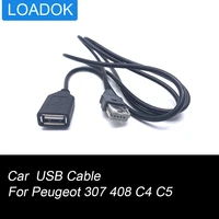 car usb cable adapter 4pin usb cable for peugeot 207 307 308 408 508 for citroen with rd43 rd45 rd9 cd player