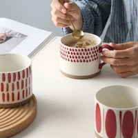 450ml hand painted ceramic mugs handmade handle mug cups large for coffee tea milk creative birthday gifts nordic for kitchen