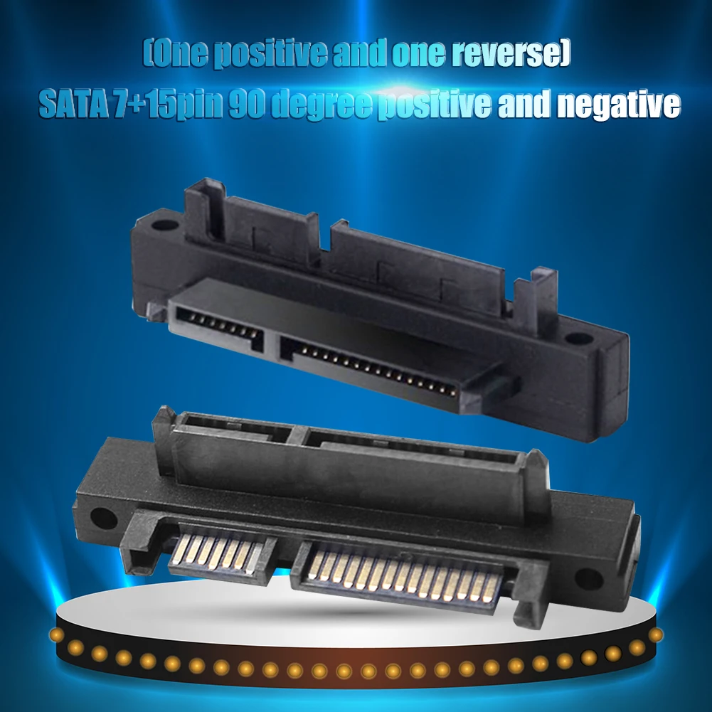 

SFF-8482 SAS 22Pin to SATA 7+15 Pin Adapter Converter 90 Degree Up + Down Angled Converter Type C Power Adapter Connector