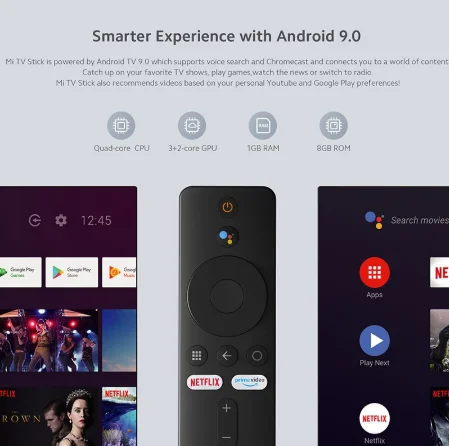 Глобальная версия Xiaomi Mi TV Stick Android 9 0 Quad-core 1080P Dolby DTS декодирования HD 1 ГБ ОЗУ 8 Гб ПЗУ