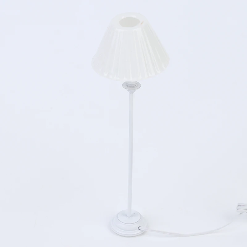 New 1:12 Dollhouse Home Light Mini White Shell Pattern Floor Lamp 12V With Cable Living Room Bedroom Furniture Decor | Игрушки и хобби