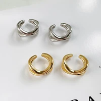 new design gold silver color metal geometric irregular tassel chain clip earrings for women non pierced ear cuff 2022