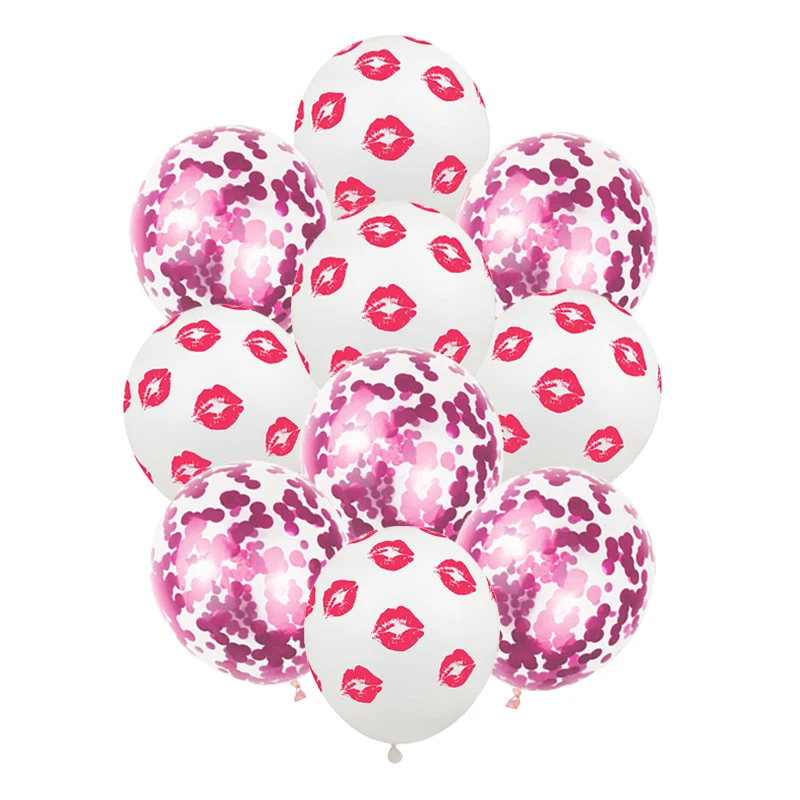 

12inch Red Lips Kiss Confetti Latex Balloons Wedding Ballons Decorations Baby Shower Kids Adults Birthday Gifts Party Supplies