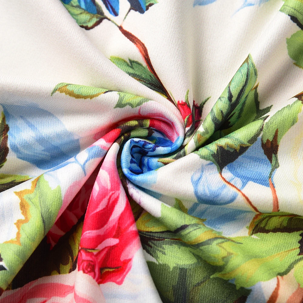 

Women Loose Floral Print Dress Pullover Autumn/Winter New Fashion Long Dress Sexy V-Neck Long Sleeve High Quality Elegant Dress