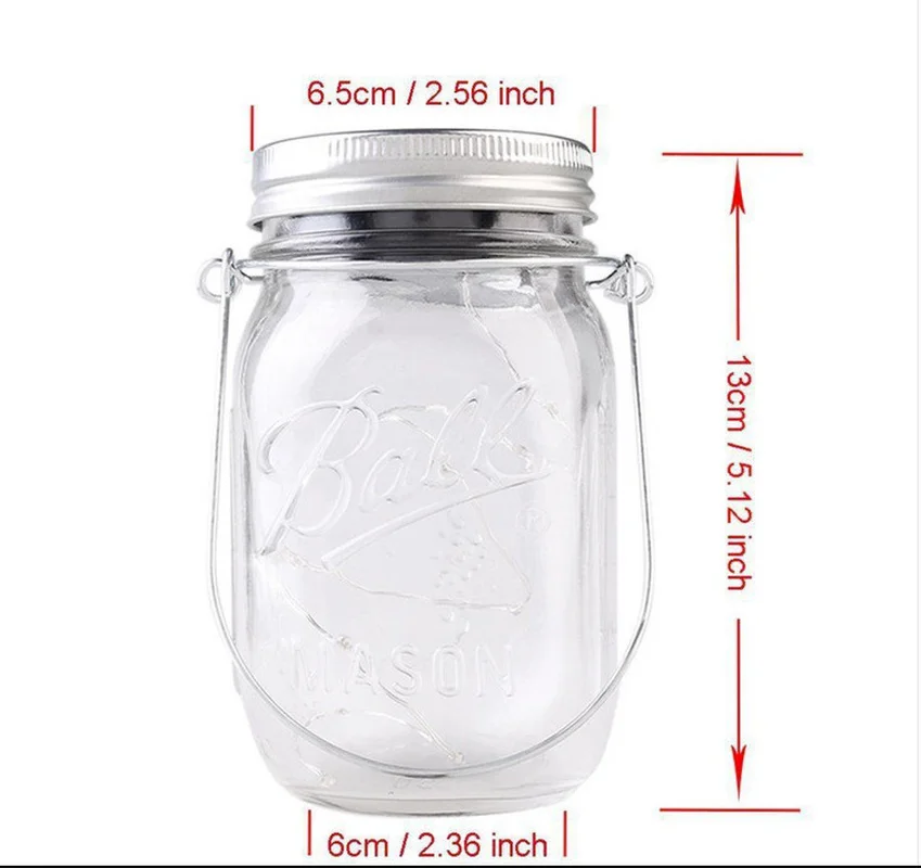 

1PC 20 LED Fairy Light solar light outdoor For Mason Jar Lid Insert Color garden decoration outdoor Lights Outdoor Wedding Decor