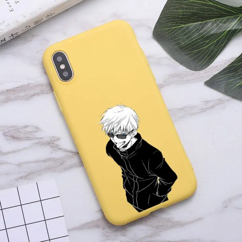 

Japan anime Jujutsu Kaisen Phone Case Candy Color for iPhone 6 7 8 11 12 s mini pro X XS XR MAX Plus
