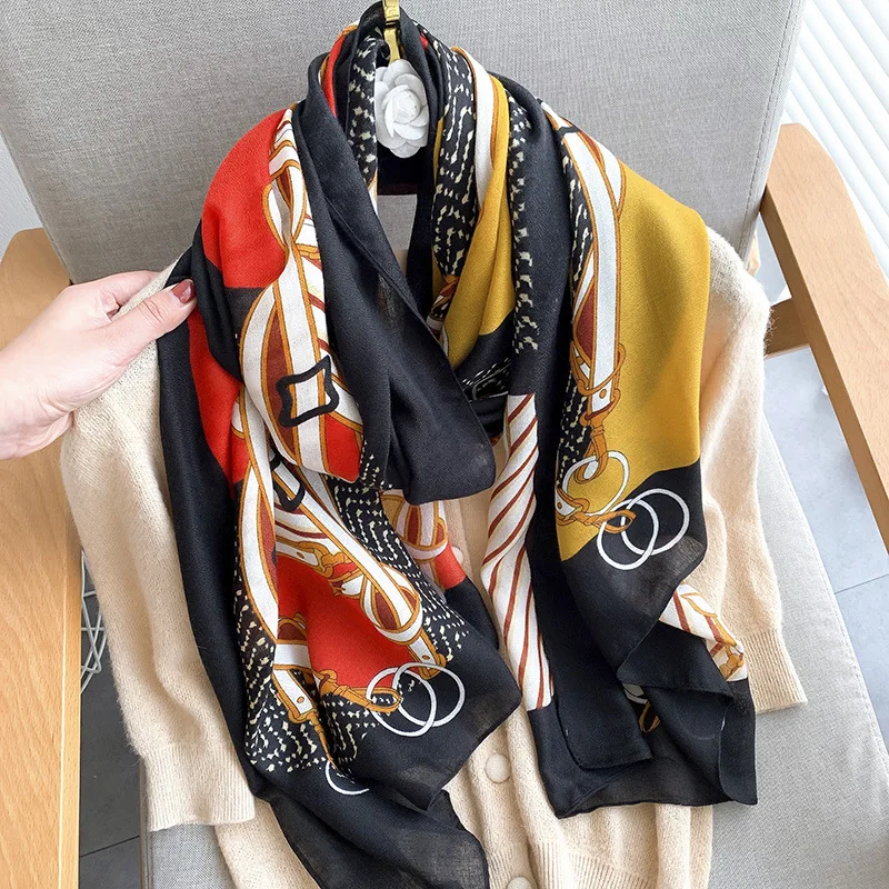 

Элитный бренд 2021 Для женщин хлопковый шарф большой шали пашмины платок хиджаб платки шарфы с узором в точку, для девушек, накидка для пляжа п...