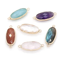 natural stone connectors rose quartzs pendants charms for diy jewelry making necklaces bracelets accessories