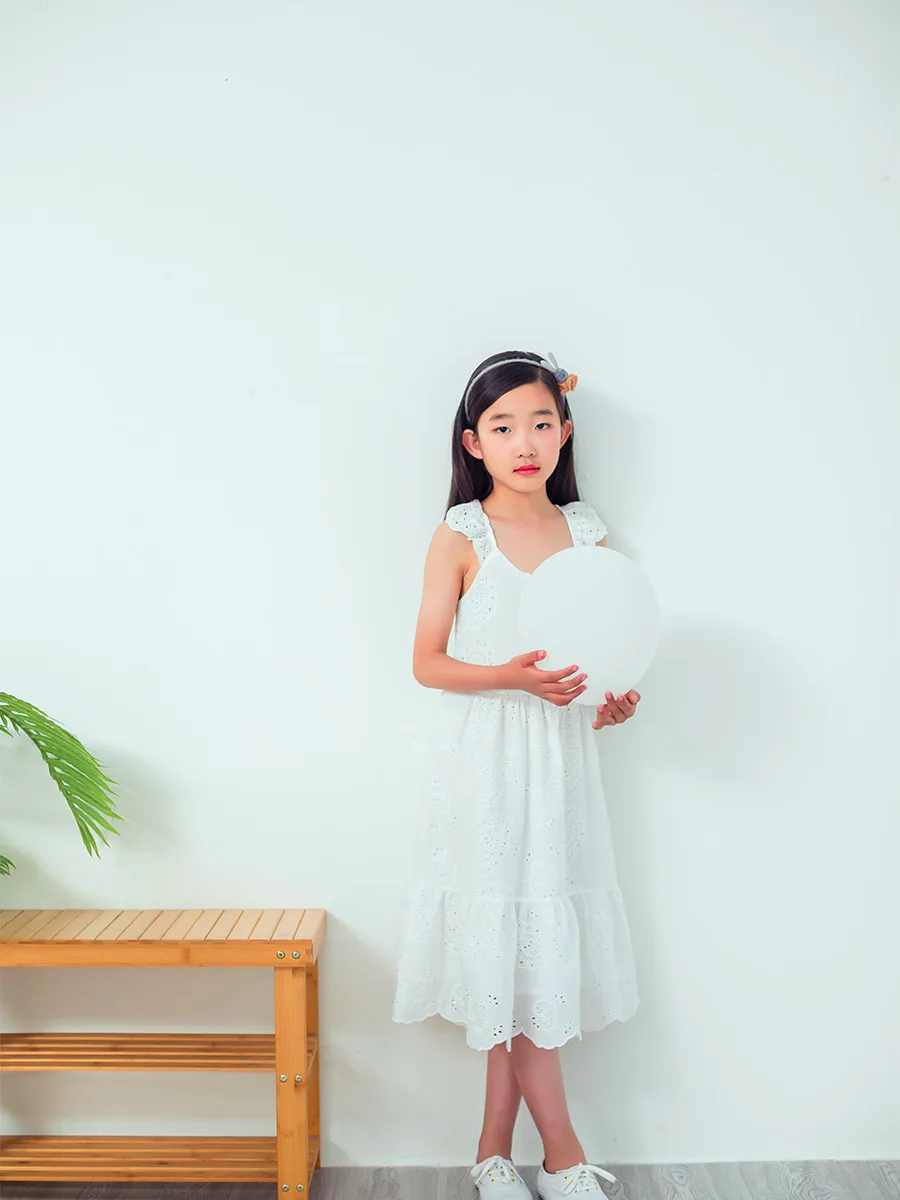 Платье для принцессы в стиле пэчворк с оборками для детей, летнее платье для девочек-подростков белое хлопковое кружевное платье для детей 8...