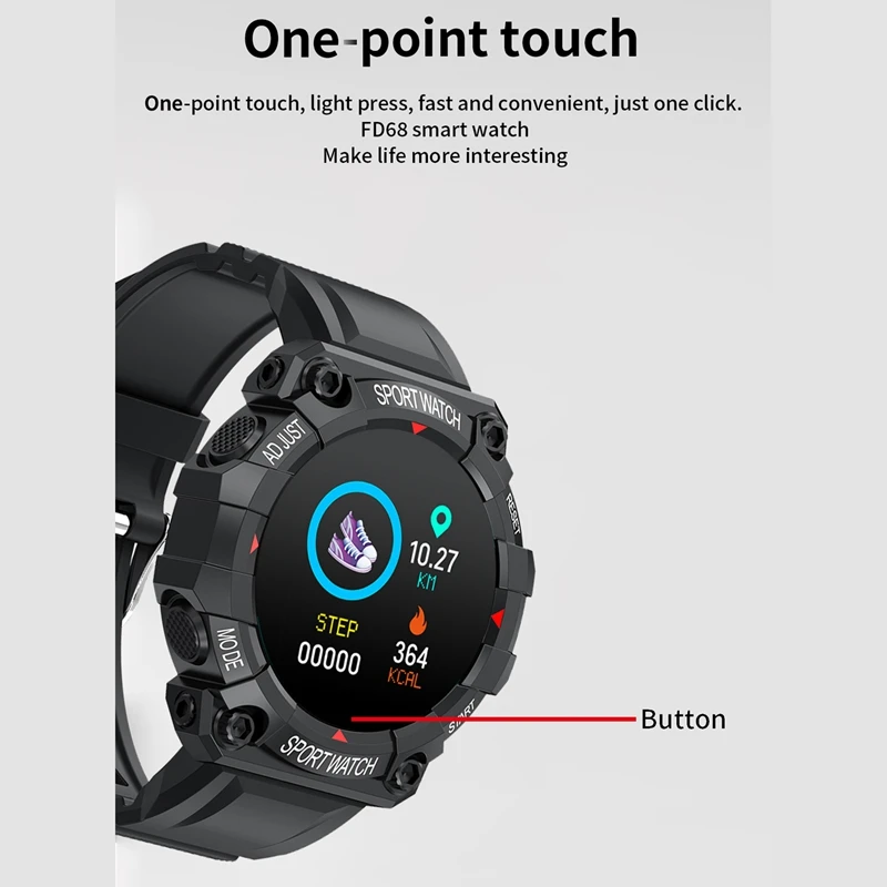 Водонепроницаемые спортивные Смарт-часы FD68 IP67 Bluetooth фитнес-трекер устройство с