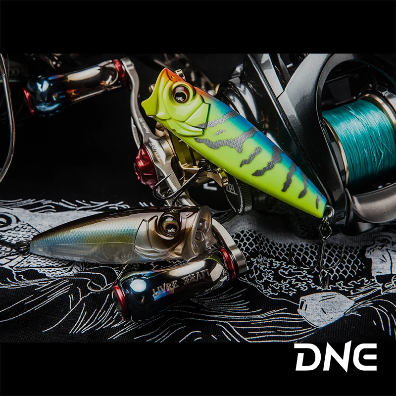 

DNE Popper Ffishing Lures Wobblers Water Artificial Peche Tackle For Bass Trout Pike Surface Floating Perche Leurre 65mm/9.5g