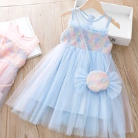 little girl sleeveless dress skirt net gauze puffy dress kids dresses for boutique clothes free shipping korean baby clothes