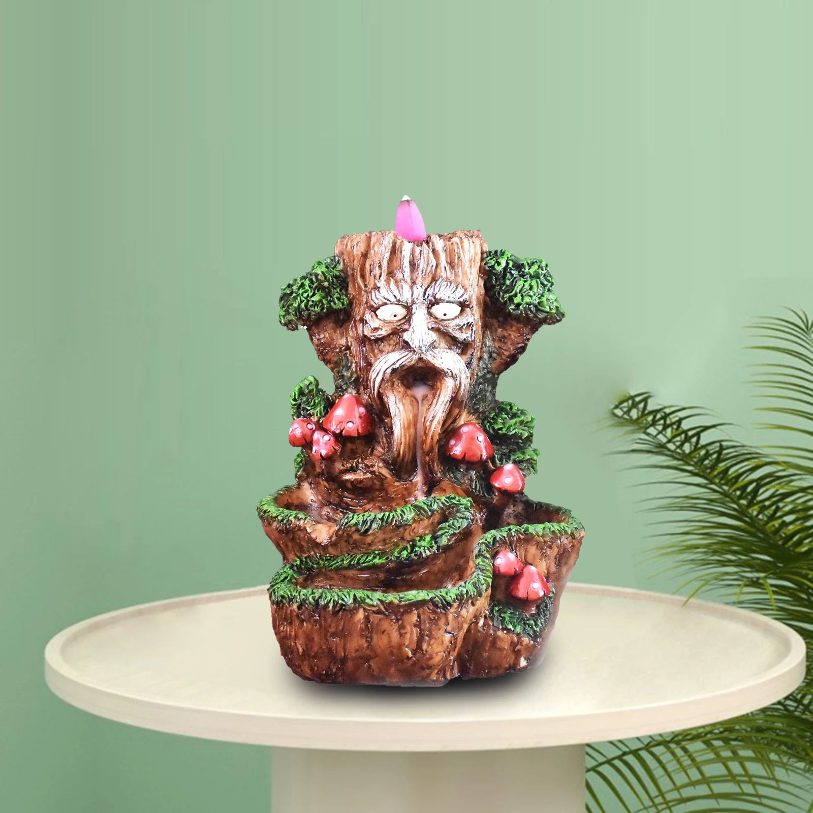 

Resin Tree God Backflow Incense Cones Burner Holder Home Decor Yoga Ornament