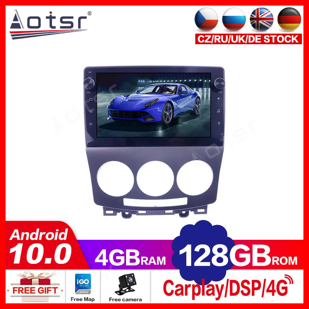 

4 + 128G для Mazda 5 2 CR 2005 - 2011 Android10.0 Автомобильный мультимедийный плеер GPS-навигация автомобильный стереомагнитофон радио Carplay DSP