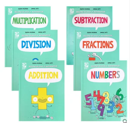6 Books/Set Building Blocks of Mathematics Learning Maths Collection Book Children Comic Math Enlightenment Books