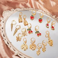 9 piece set fruit multi element snake earrings new simple fashion jewelry for women
