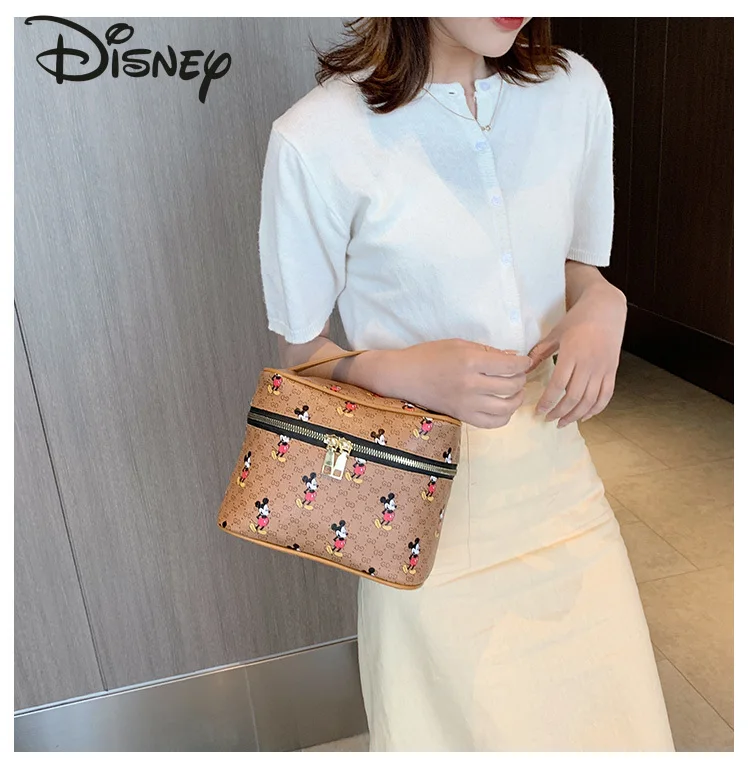 

Disney New Ladies Cosmetic Bag Travel Large-capacity Portable Waterproof Makeup Bag Organizer Zipper Lipstick Bag Cosmetic Box