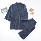 Пижама в японском стиле для влюбленных, 2 шт., парные хлопковые газовые кимоно для пота, свободный мягкий домашний комплект одежды