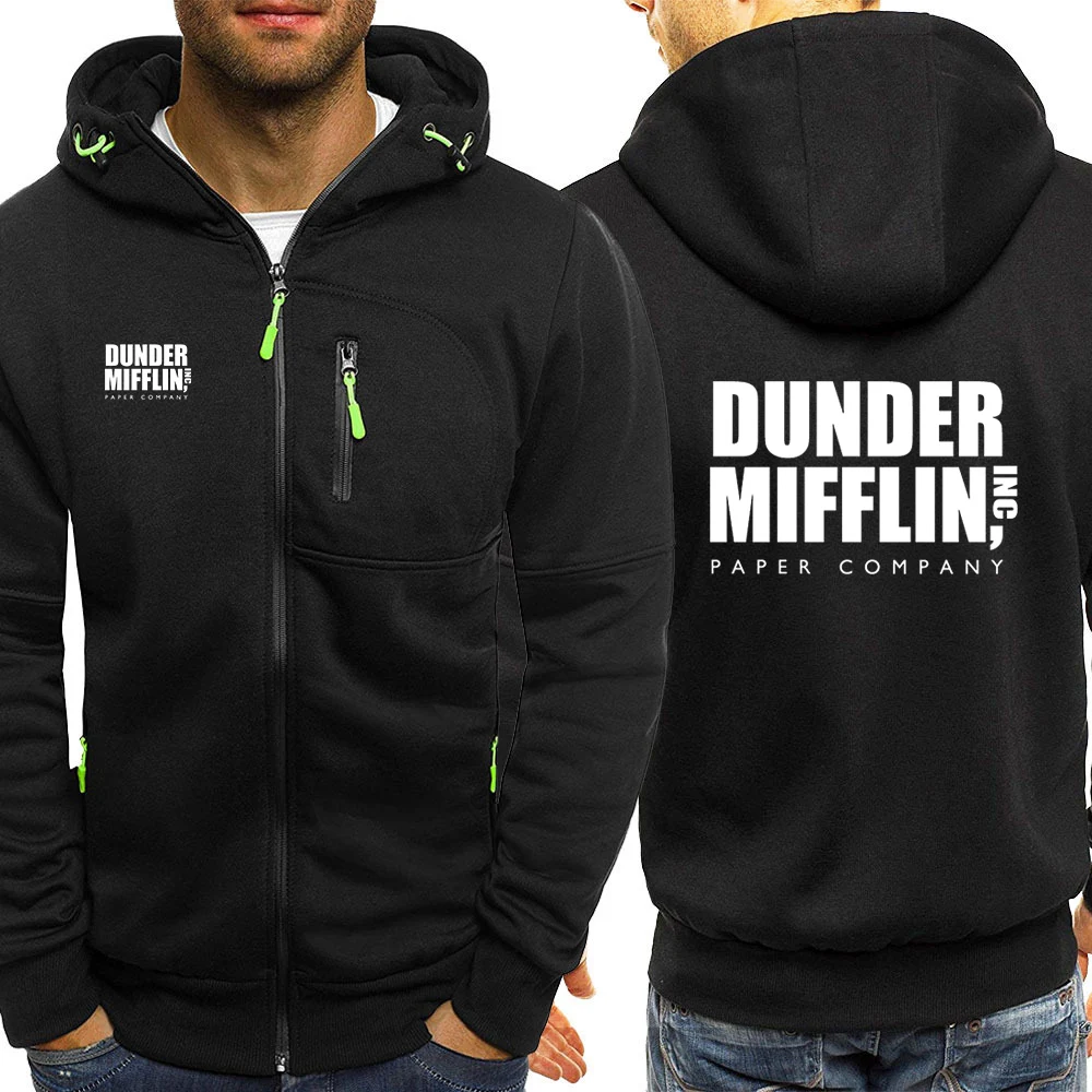 Новая весенне-осенняя мужская куртка DUNDER MIFFLIN PAPER INC на молнии с длинным рукавом и