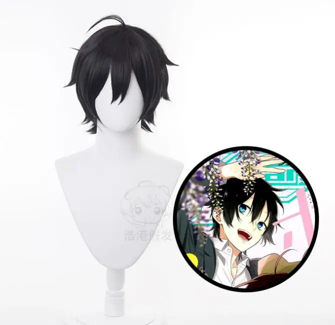 

30cm Miyamura Izumi Black Short Wig Cosplay Costume Heat Resistant Synthetic Hair Hori-san to Miyamura-kun Horimiya Wigs